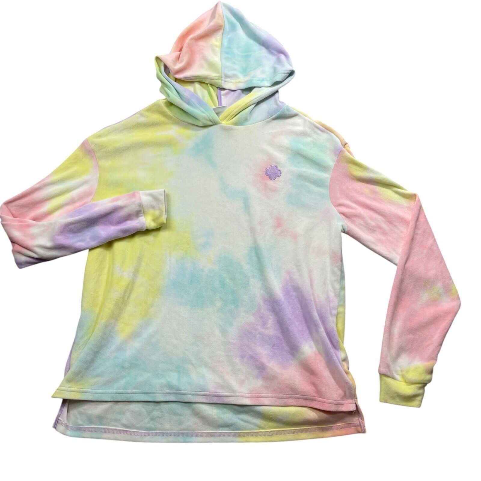 Girl Scouts Misses Small Tie Dye Hooded Sweatshirt Long Sleeve
